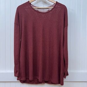 Simply Noelle NWT‎ Top Knit Fairy Dainty Coquette Lace Crochet Patches Detail M